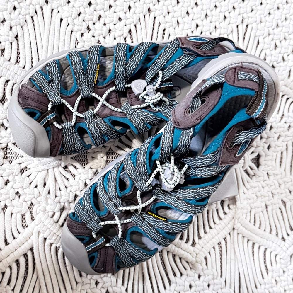 Keen Women's Teal and Gray Closed-Toe Hiking Sandals